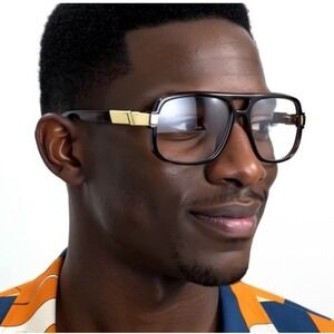 Unisex Clear Lens Glasses Oversized Fashion Square Frame Eyeglasses Trendy Style